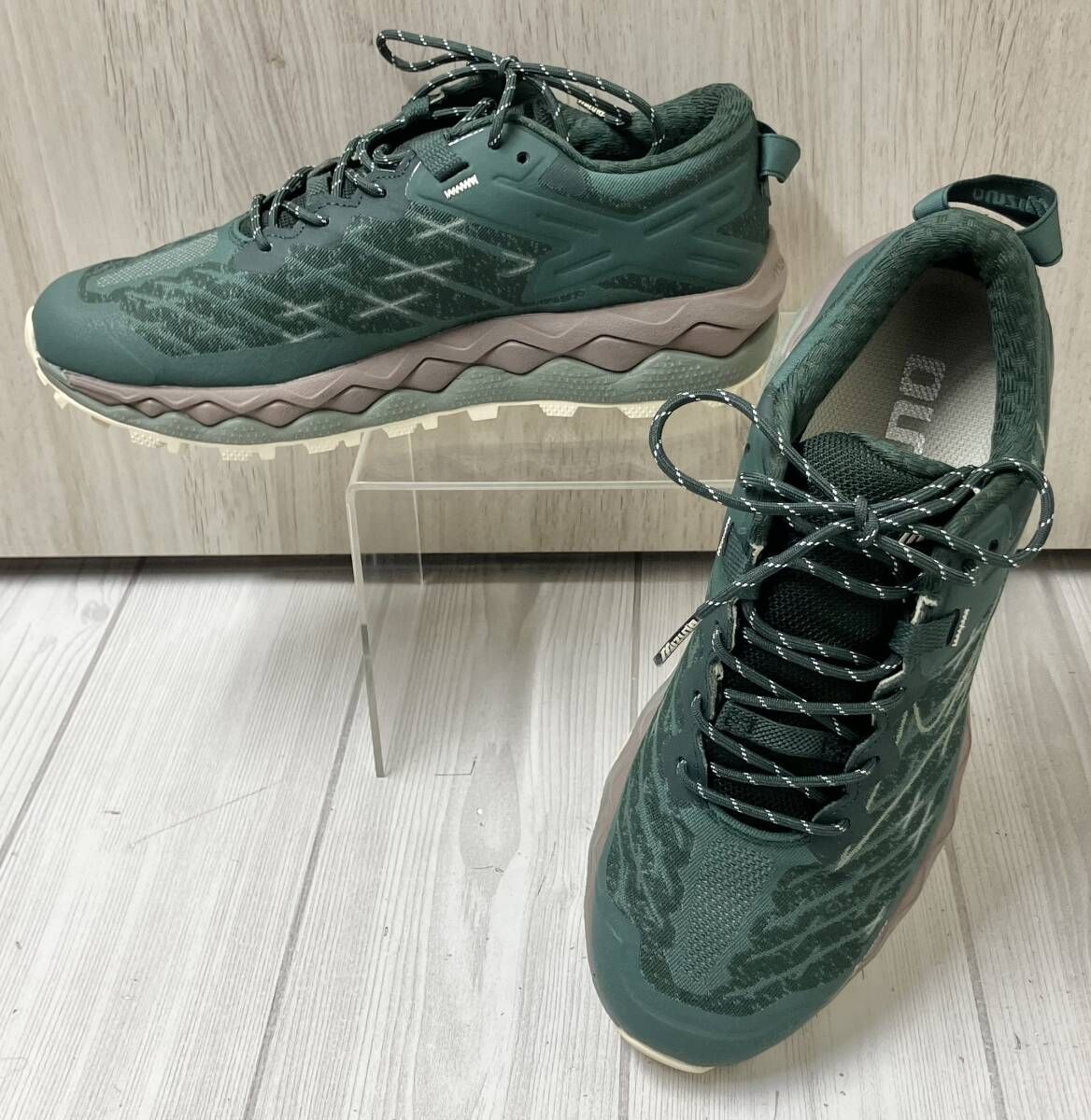 MIZUNO WAVE MUJIN LS GTX D1GA250103 ミズノ スニーカー 24.0cm US6 UK5 グリーン系 グレー メンズ レディース シューズ