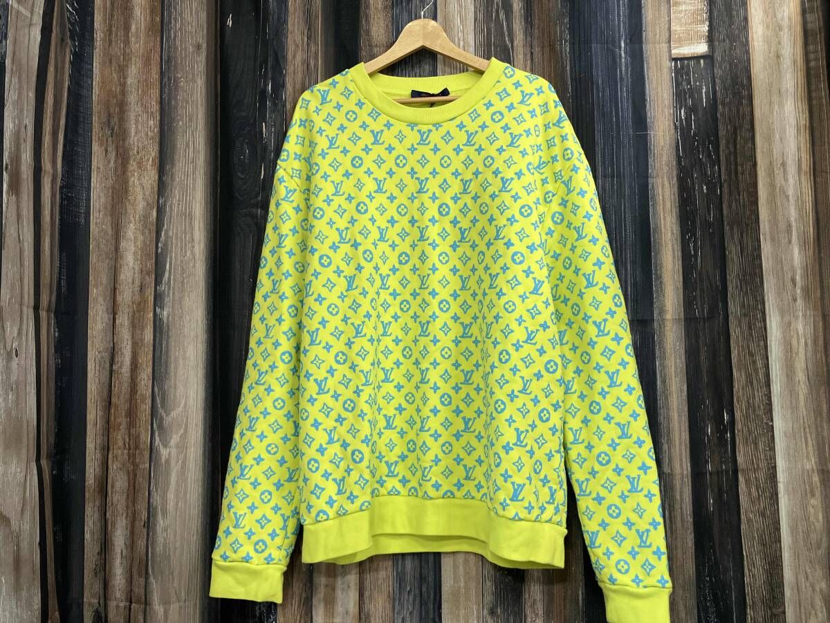 LOUIS VUITTON ルイヴィトン 23SS Monogram Print Chewneck Sweat Shirt モノグラムスウェットシャツ トレーナー イエロー系 4L