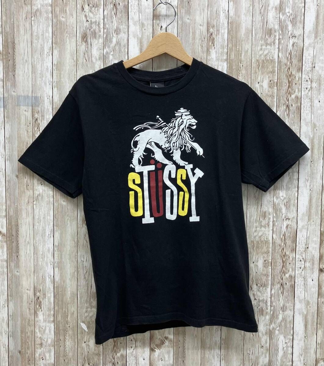 STUSSY ステゥーシー 半袖シャツ ラスタライオン Sサイズ ブラック