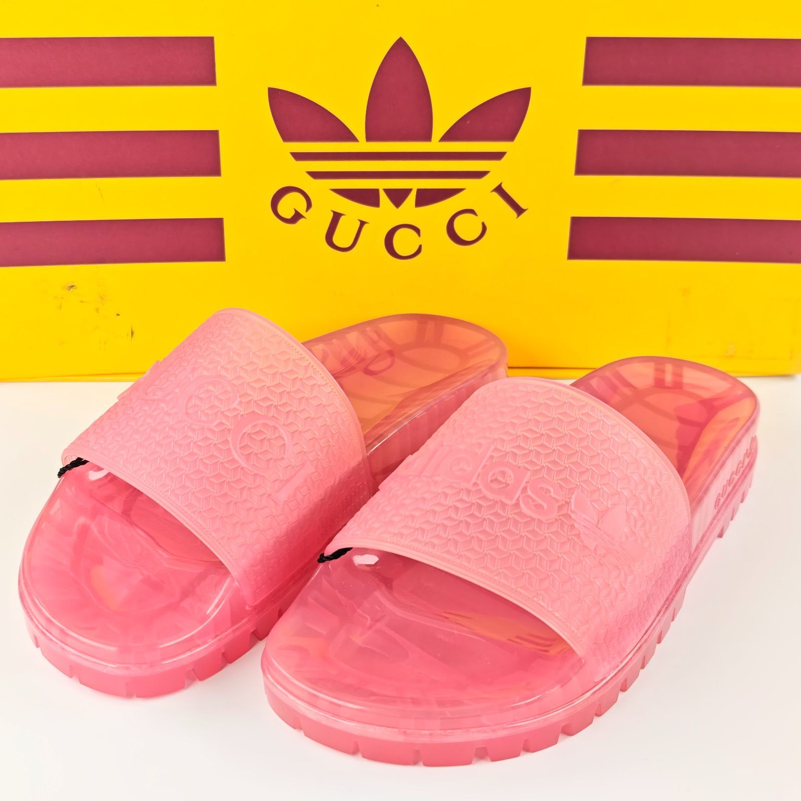 新品】adidas×GUCCI サンダル ピンク 36（23cm） - メルカリ