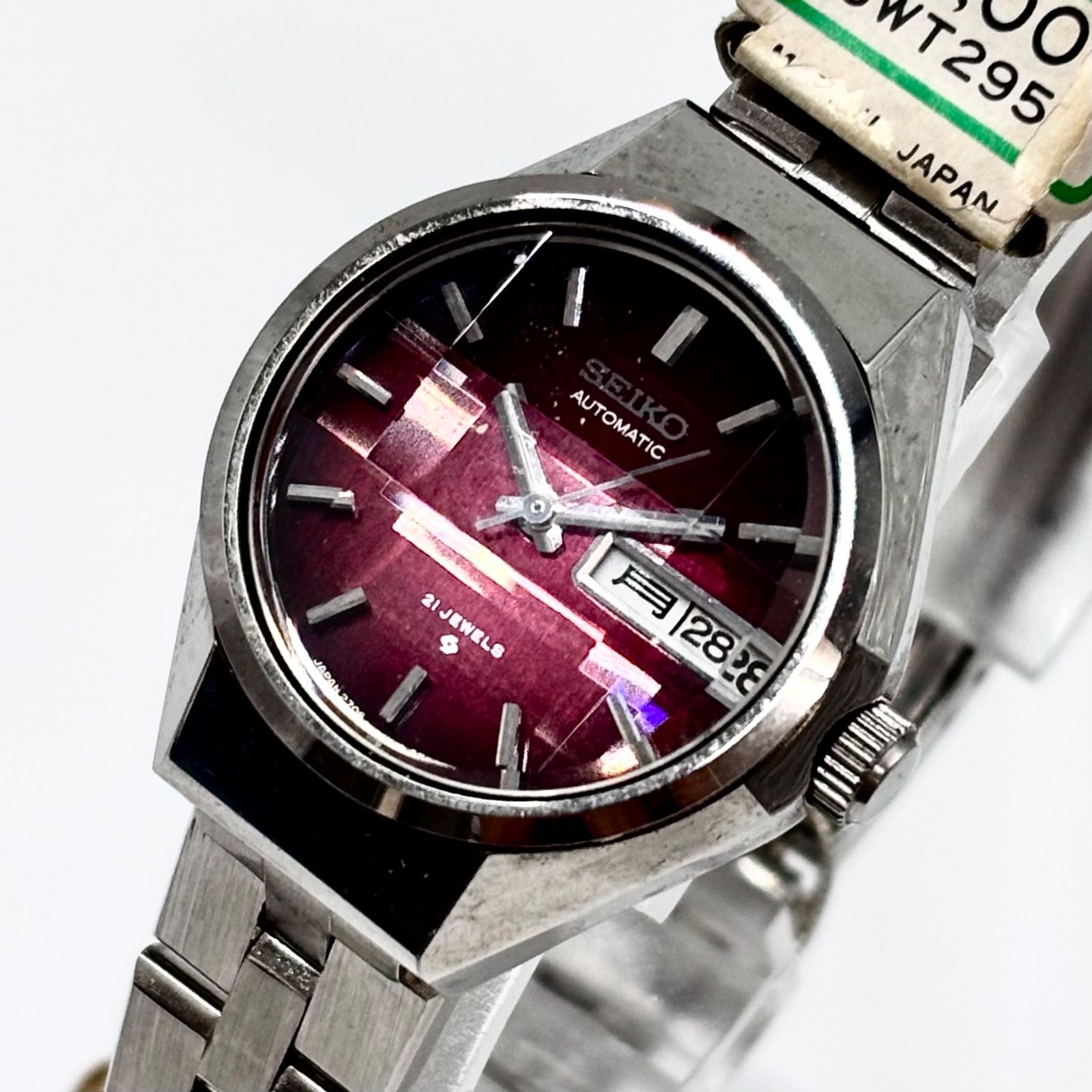 【稼働/デッドストック】SEIKO/セイコー AUTOMATIC/オートマチック ジョイフル 腕時計 自動巻き/AT デイデイト パープル文字盤 21石 Cal.2706 1974年5月製造 japan vintage