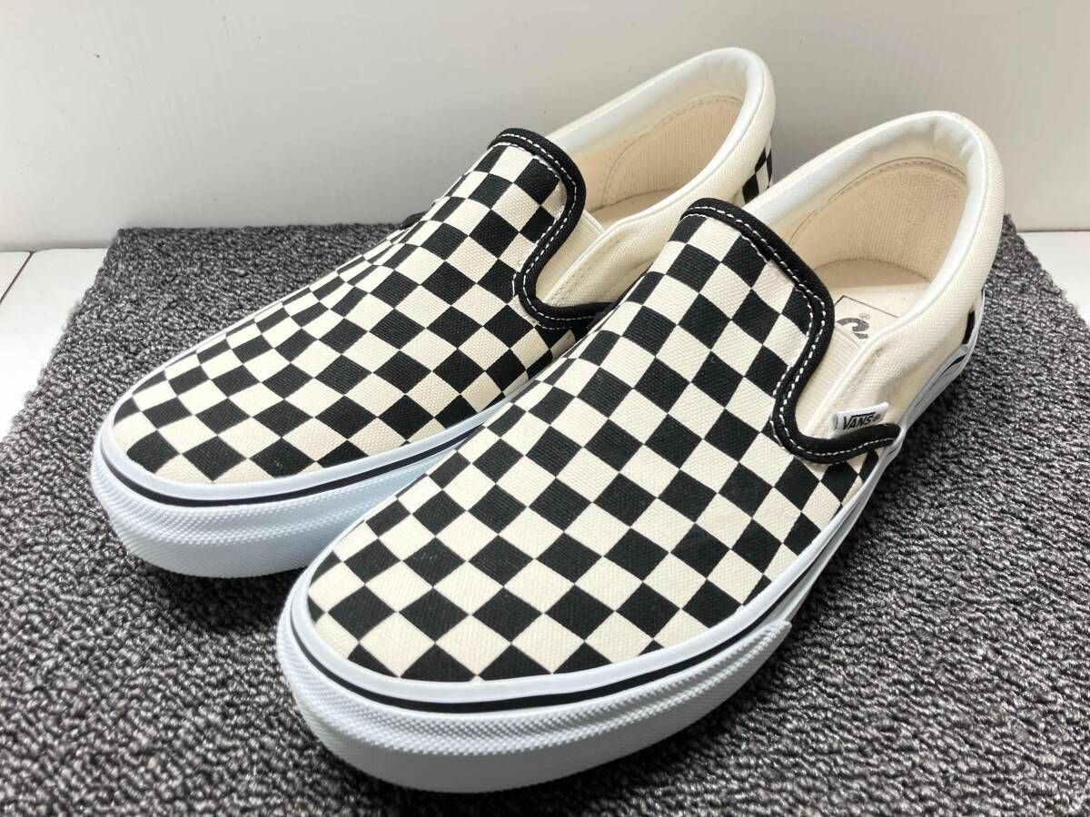 VANS バンズ V98CLA サイズ26cm スリッポン メンズシューズ ブラックXホワイト スニーカー モザイク
