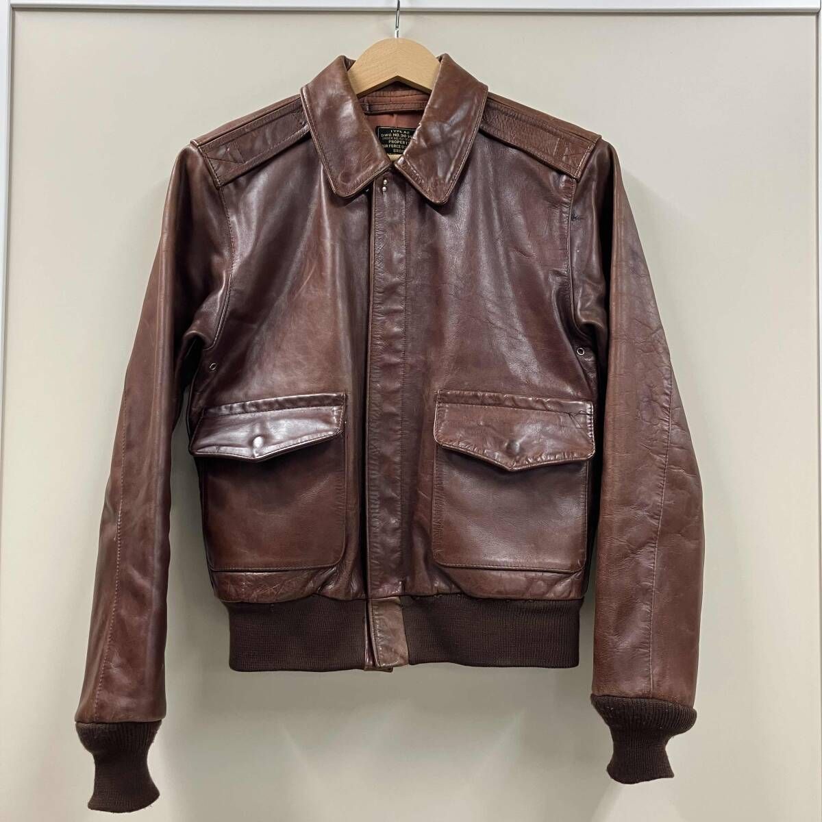AIR FORCE US ARMY BRONX レザージャケット TYPE-A2 42-058961 サイズ34 ブラウン