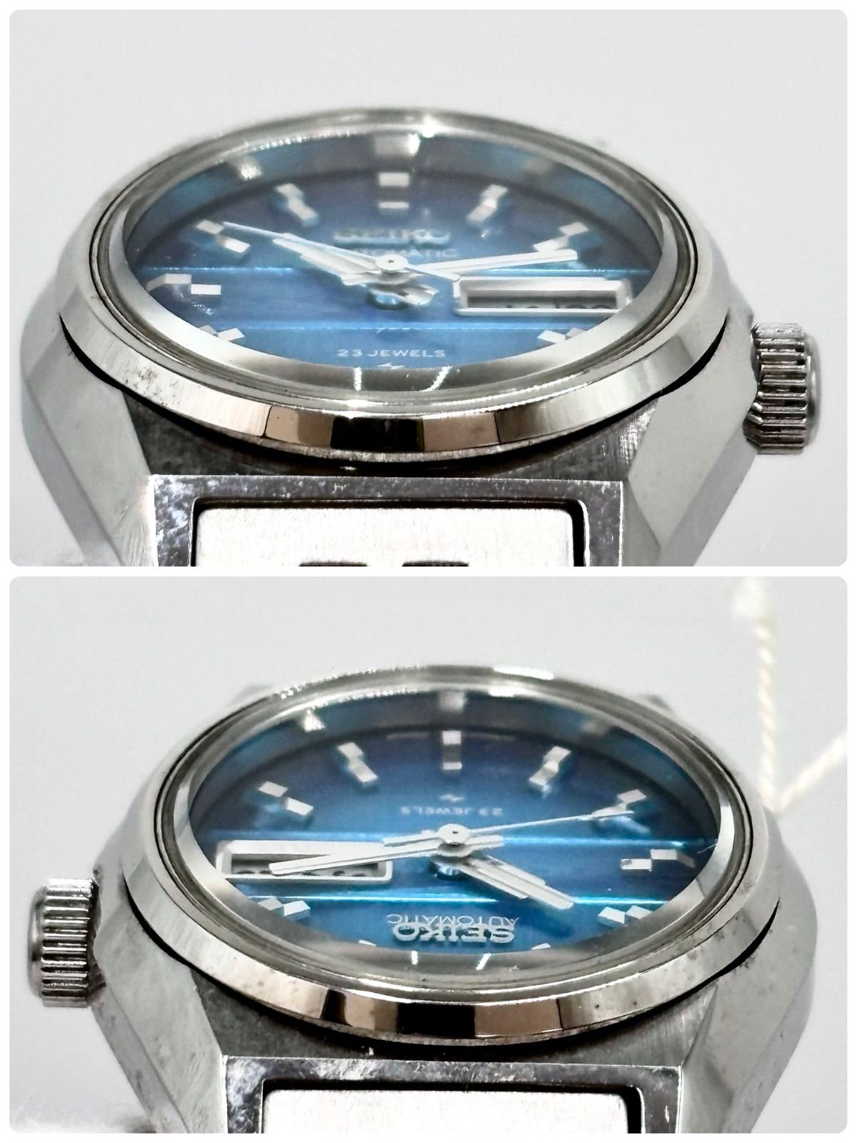 【稼働/デッドストック】SEIKO/セイコー AUTOMATIC/オートマチック ジョイフル 腕時計 自動巻き/AT デイデイト ブルー文字盤 サンレイ仕上げ 23石 Cal.2206 1975年10月製造 japan vintage 【稼働/デッドストック】SEIKO/セイコー AUTOMATIC/オートマチック ジョイフル 腕時計 自動巻き/AT デイデイト ブルー文字盤 サンレイ仕上げ 23石 Cal.2206 1975年10月製造 japan vintage
