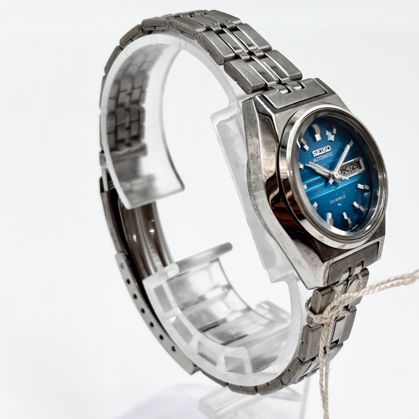 【稼働/デッドストック】SEIKO/セイコー AUTOMATIC/オートマチック ジョイフル 腕時計 自動巻き/AT デイデイト ブルー文字盤 サンレイ仕上げ 23石 Cal.2206 1975年10月製造 japan vintage 【稼働/デッドストック】SEIKO/セイコー AUTOMATIC/オートマチック ジョイフル 腕時計 自動巻き/AT デイデイト ブルー文字盤 サンレイ仕上げ 23石 Cal.2206 1975年10月製造 japan vintage