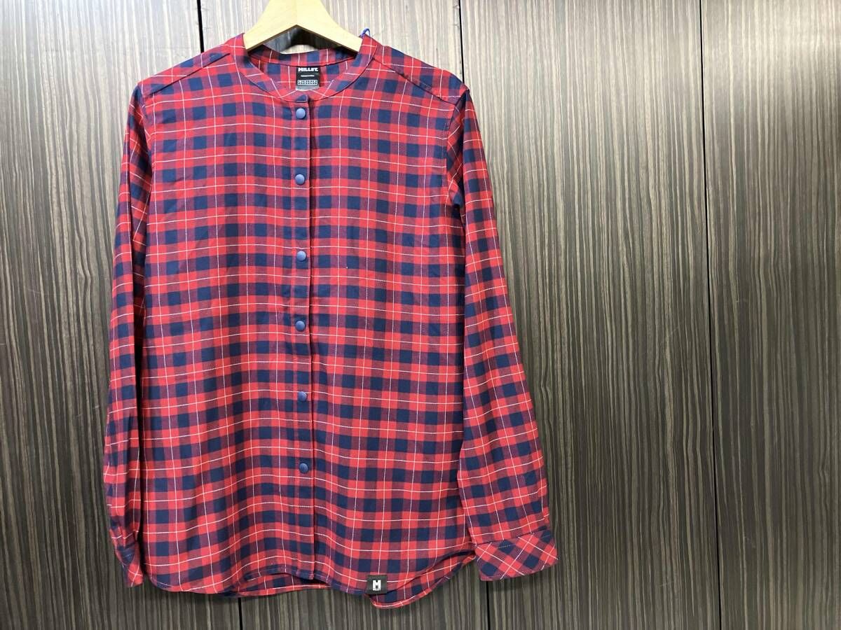 MILLET 長袖シャツ・ブラウス PARADISSTAND SHIRT LS W MIV02146 L Red and Navy Plaid Check