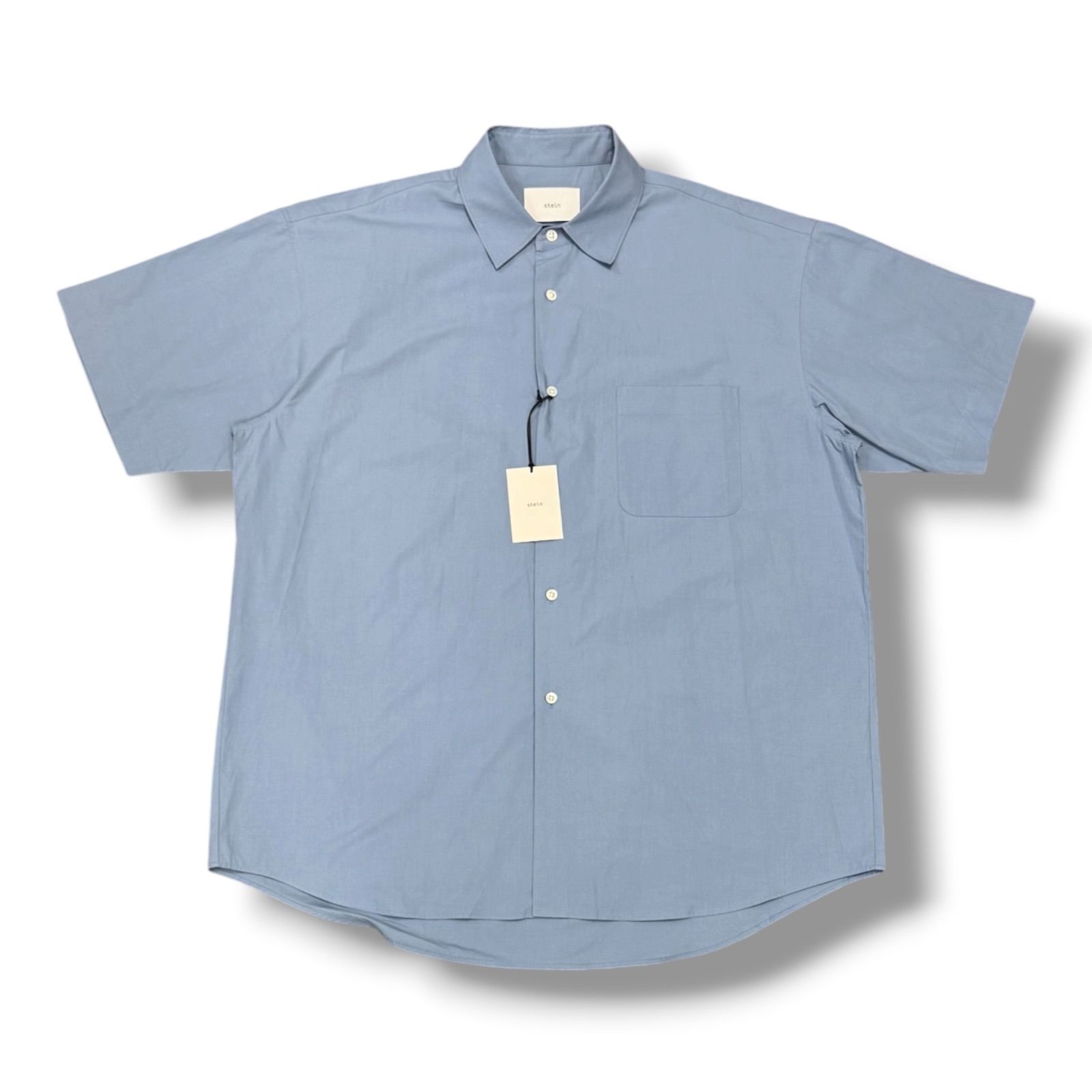 参考上代33,000円 未使用品 stein 24SS OVERSIZED SS SHIRT オーバーサイズ半袖シャツ ユニセックス シュタイン ST.871 ブルー M 1927A2