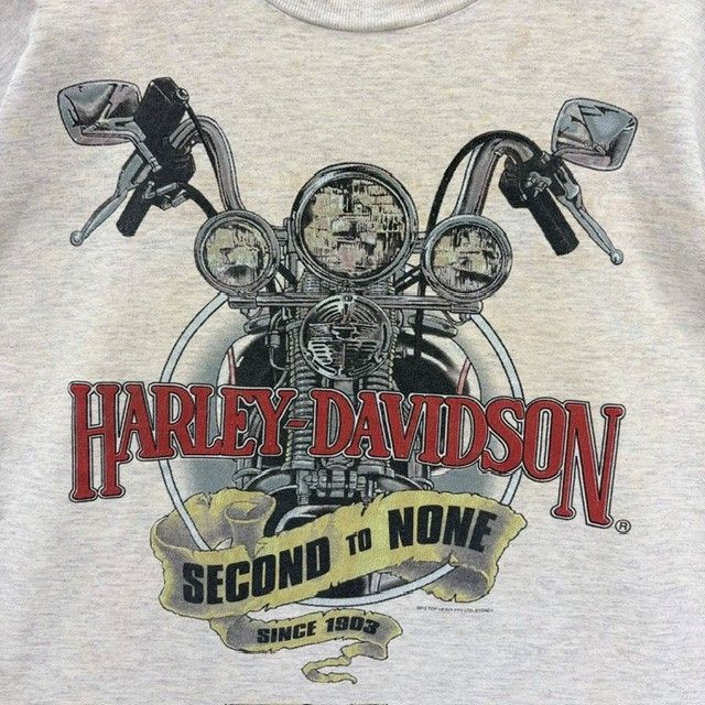 HARLEY DAVIDSON MOTOR CYCLES TOP HEAVY 90年代 グラフィックTシャツ