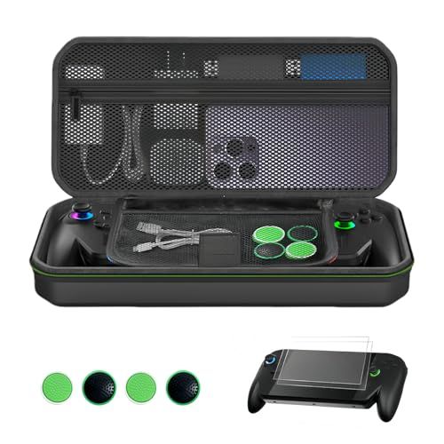 For ROG XBOX Ally X 専用収納バッグ【2025新登場-3 in 1】Lwuckbarrt rog xbox ally x用大容量 ボックス+ ガラスフィルム用 2枚入り+ 4*スティックカバー 軽量 薄型 耐衝撃 防水 防塵 f2337a43