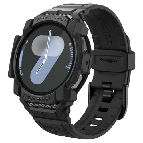 Spigen Galaxy Watch 7 44mm 一体型ケース スポーツ バンド 二重素材 二重固定 落下 衝撃吸収 傷防止 耐衝撃 保護カバー ストラップ ギャラクシーウォッチ用 ラギッド・アーマー・プロ ACS08338 (マット・ブ 3650b76a 4,796円