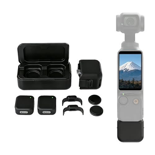 Osmo Pocket 3/4 専用 ワイヤレスピンマイク 超軽量 9g 瞬時接続 ノイズ軽減 2 人同時使用音画同期 15時間連続使用 360° 集音 マグネット式 ASMR/Vlog 撮影/動画配信/生放送対応 収納充電ケース付き shu f233809f