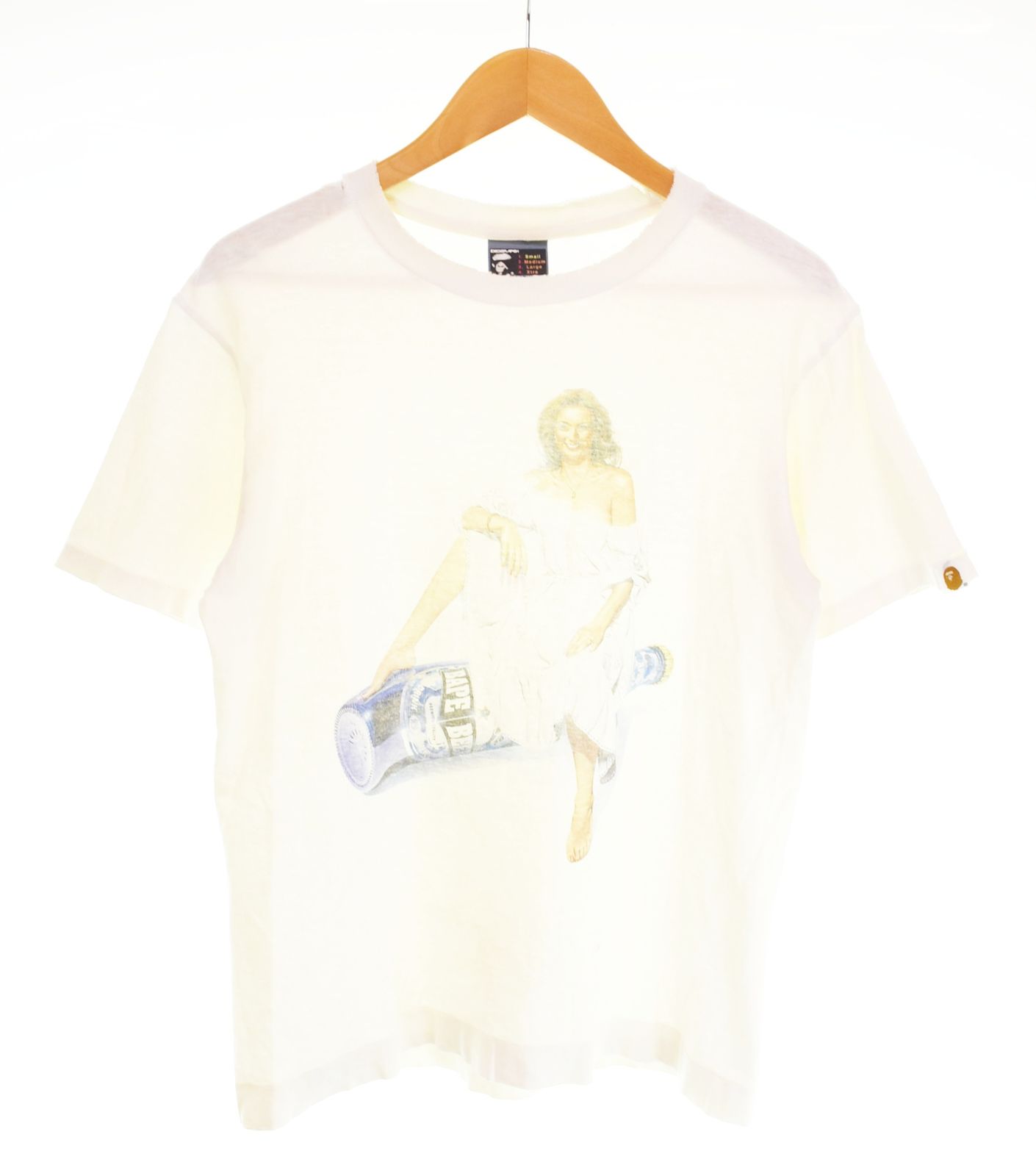 アベイシングエイプ A BATHING APE × Hajime Sorayama Exhibition 空山基 00s コラボ Tee Tシャツ プリント 初期タグ S Tシャツ ホワイト Sサイズ 103MT-4486