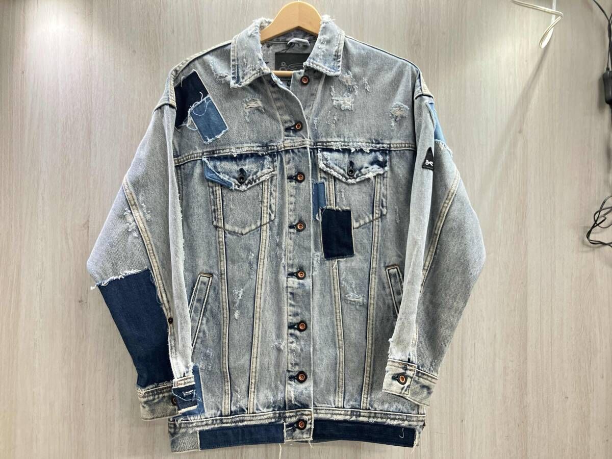 通年 DENHAM デンハム Gジャン デニムジャケット パッチワーク XS インディゴ