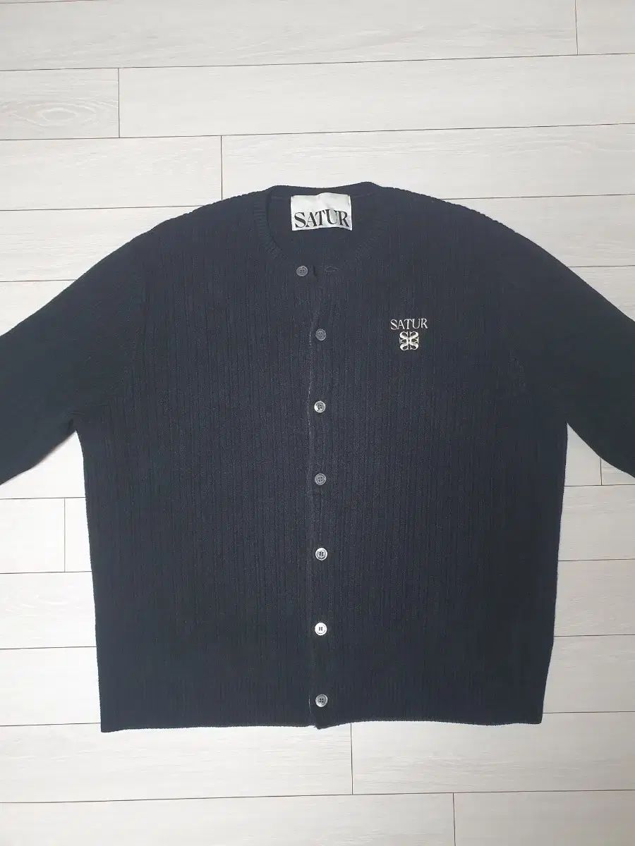 セター フリース クルー ネック カーディガン ブラック 2XL