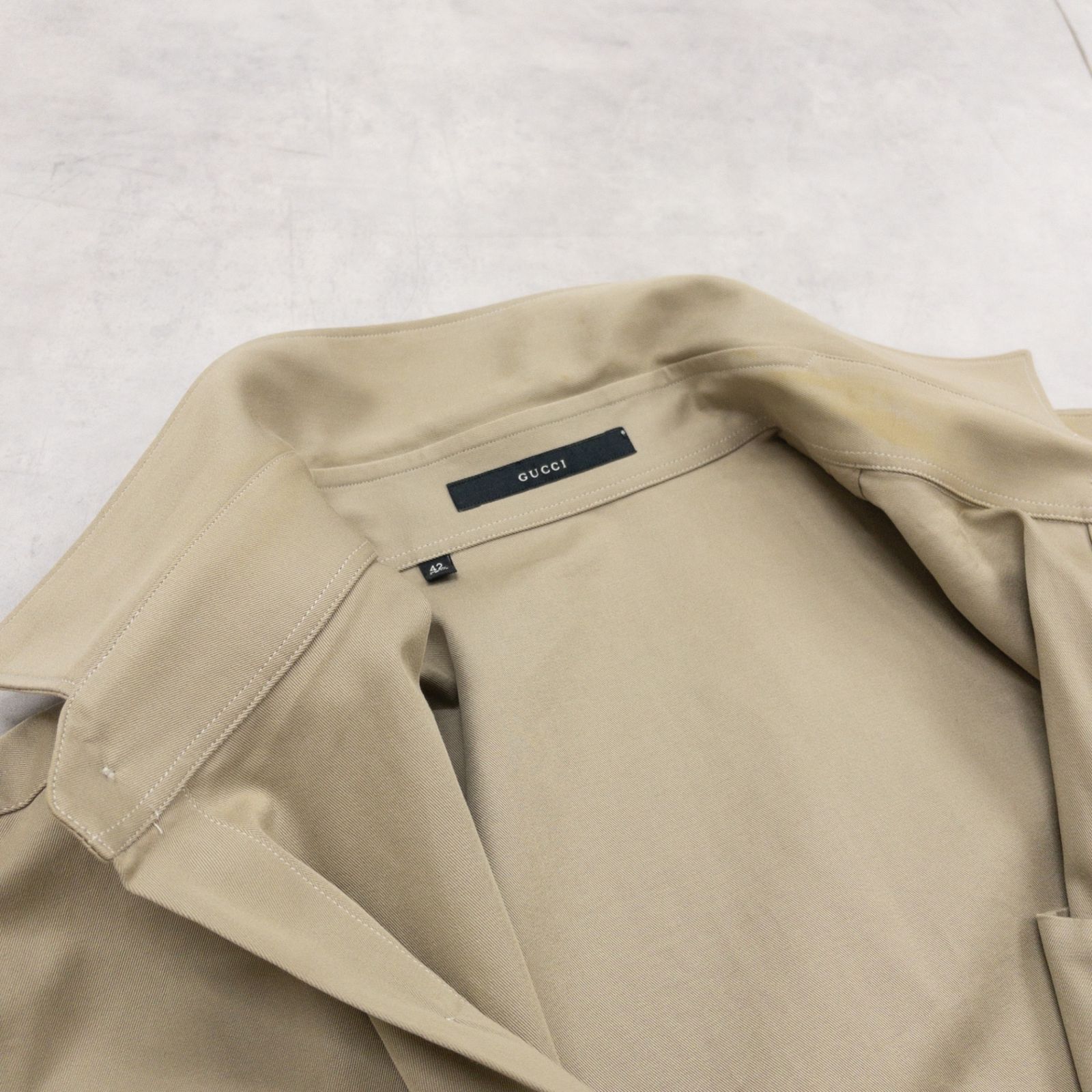 GUCCI グッチ シャツジャケット オーバーサイズ ベージュ コットン