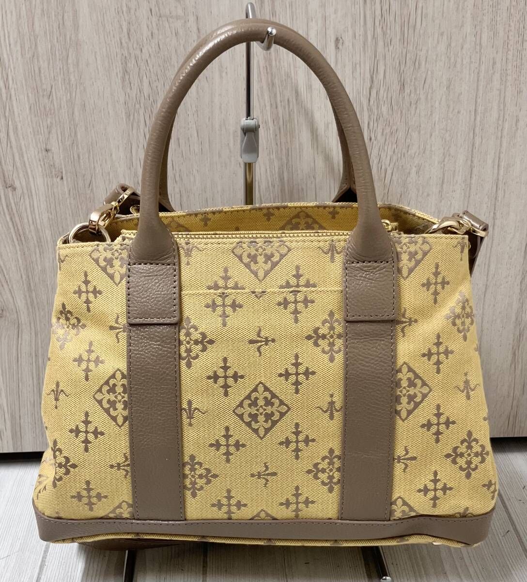 russet ラシット モノグラム キャンバス ミニバッグ ショルダーバッグ トートバッグ イエロー ブラウン レディース バッグ 日本製