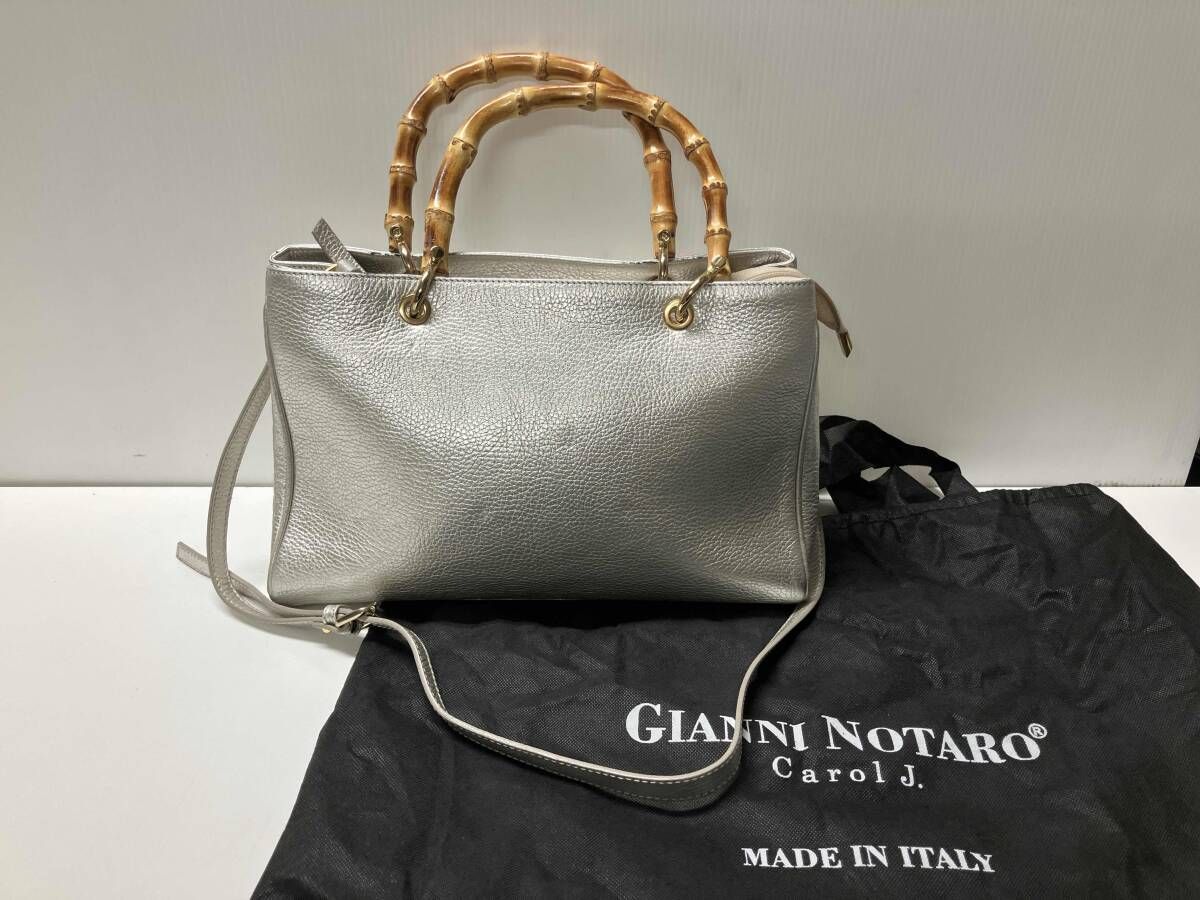 GIANNI NOTARO ジャンニノターロ ショルダーバッグ 2way シルバー
