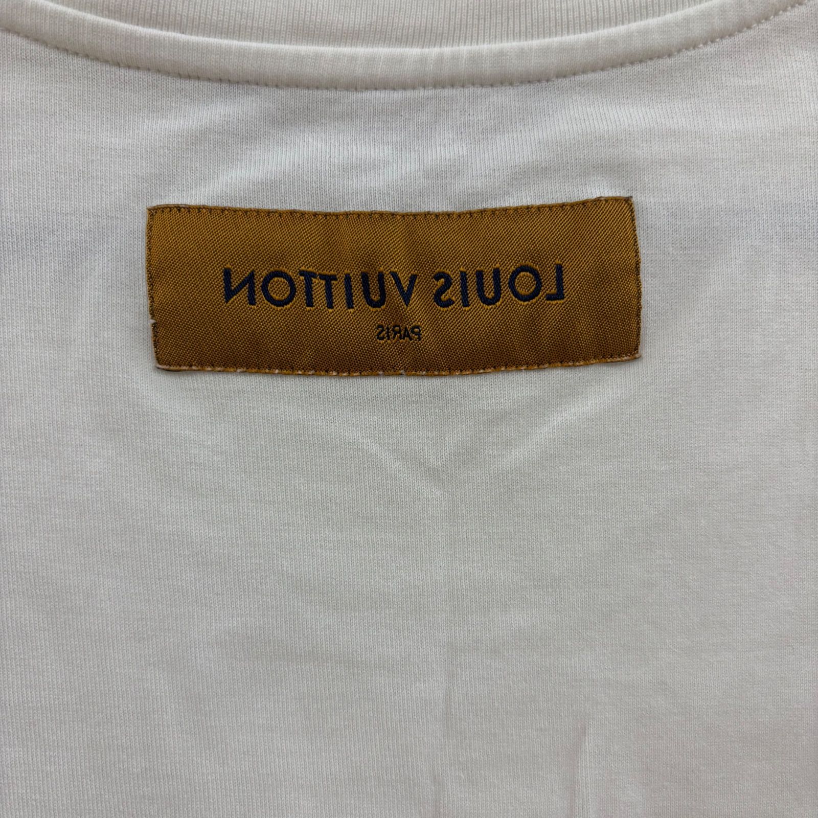 (b) ルイヴィトン LOUIS VUITTON モノグラム フラワー 近年モデル Tシャツ 半袖 マルチカラー メンズ レディース 白 ホワイト Mサイズ /10098