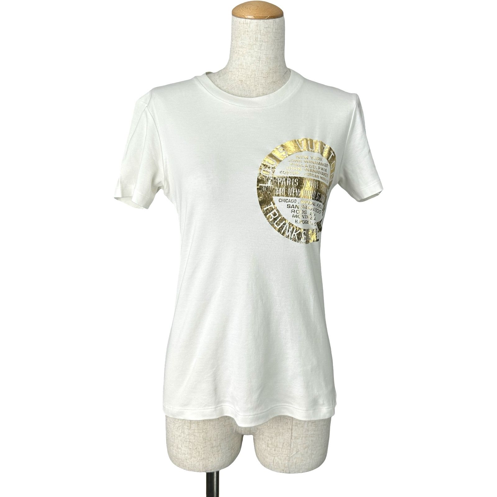 ルイ・ヴィトン LOUIS VUITTON LVスタンプロゴ半袖Tシャツ FGTS15 ホワイト コットン レディース 半袖Ｔシャツ