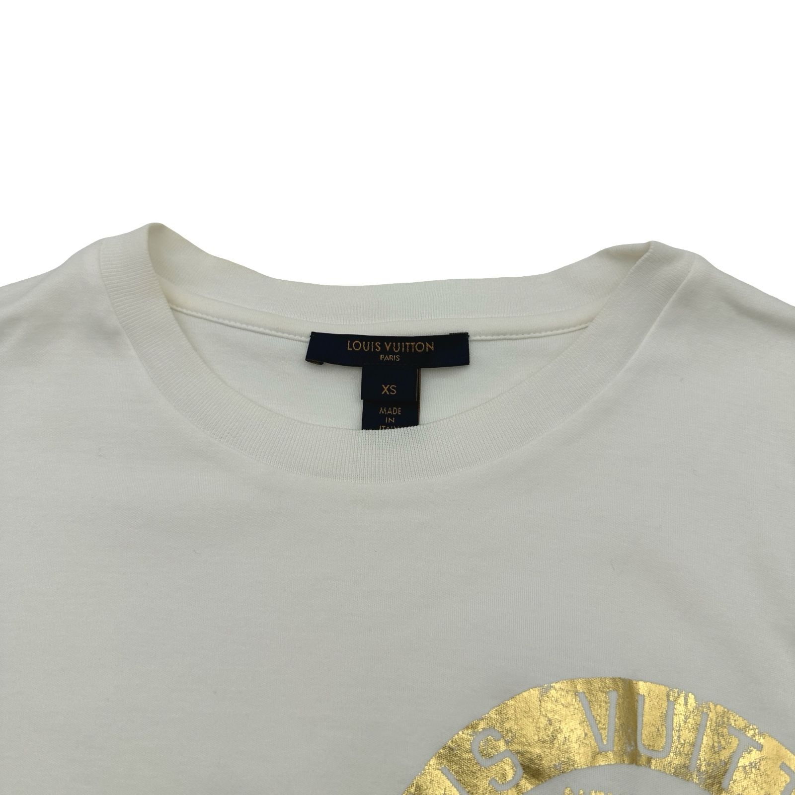 ルイ・ヴィトン LOUIS VUITTON LVスタンプロゴ半袖Tシャツ FGTS15 ホワイト コットン レディース 半袖Ｔシャツ