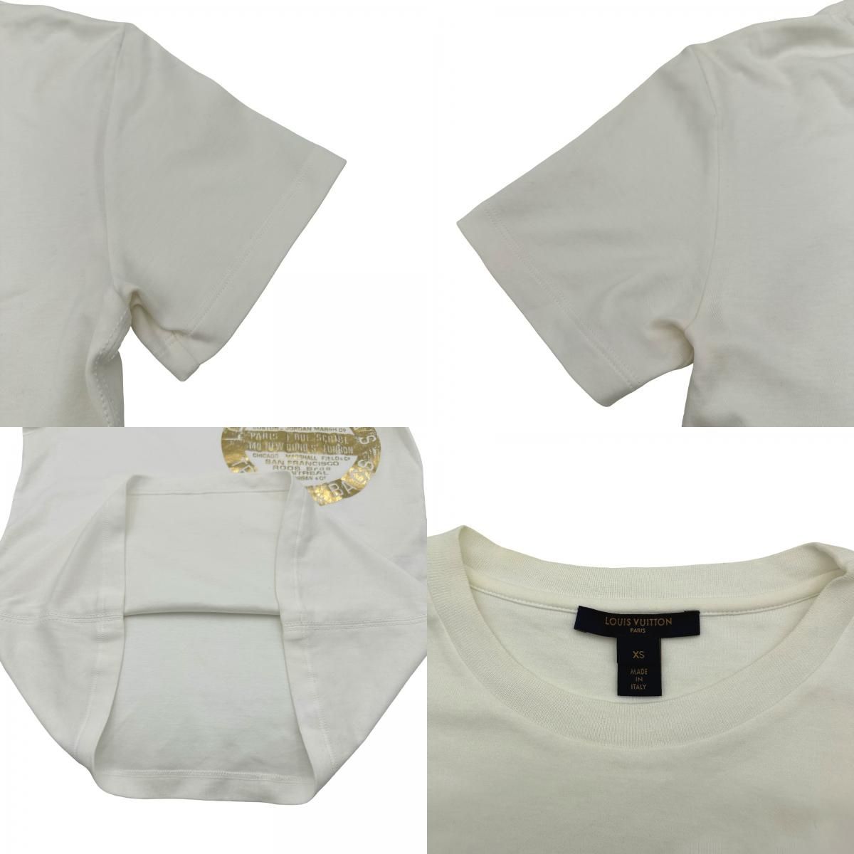 ルイ・ヴィトン LOUIS VUITTON LVスタンプロゴ半袖Tシャツ FGTS15 ホワイト コットン レディース 半袖Ｔシャツ