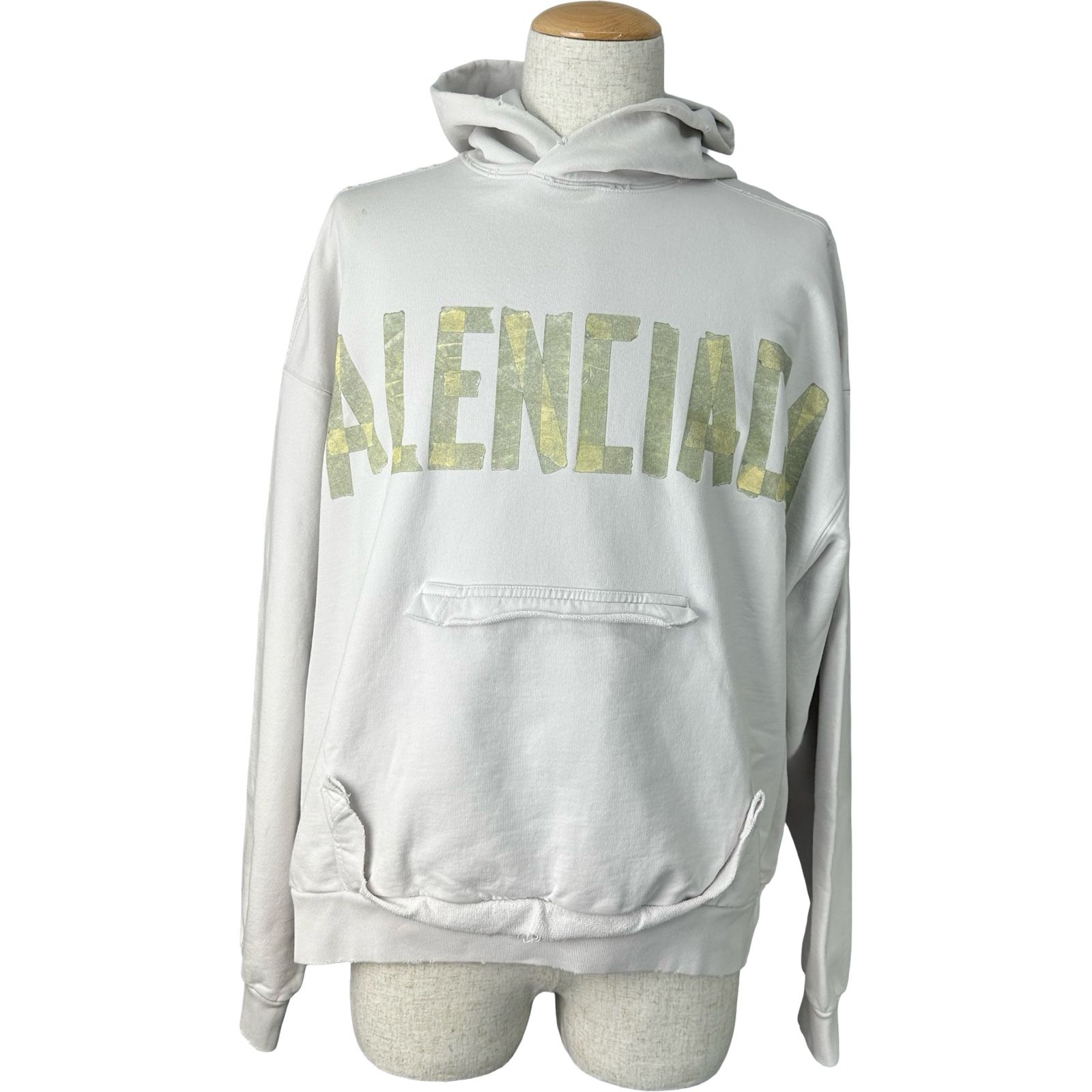 バレンシアガ BALENCIAGA テープロゴプルオーバーパーカー 744441 