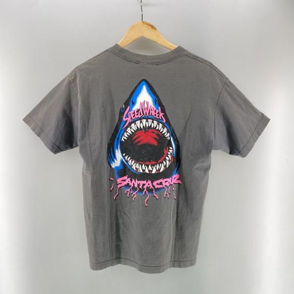 中古】SANTA CRUZ NHSタグ シャークプリント S/S Tee グレー M サンタ