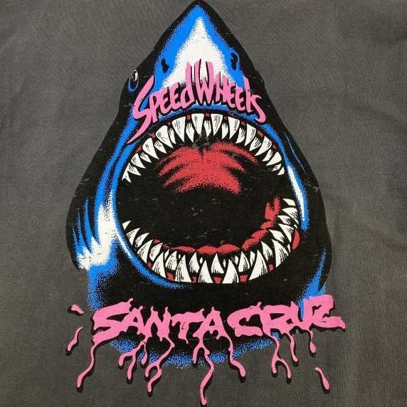 中古】SANTA CRUZ NHSタグ シャークプリント S/S Tee グレー M サンタ