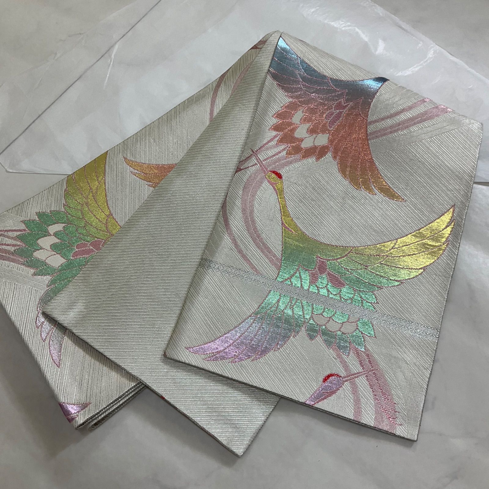 ◆kimono+one◆未使用同然◆子ども帯◆子供帯◆西陣織唐織正絹◆金糸◆七五三◆394cm◆