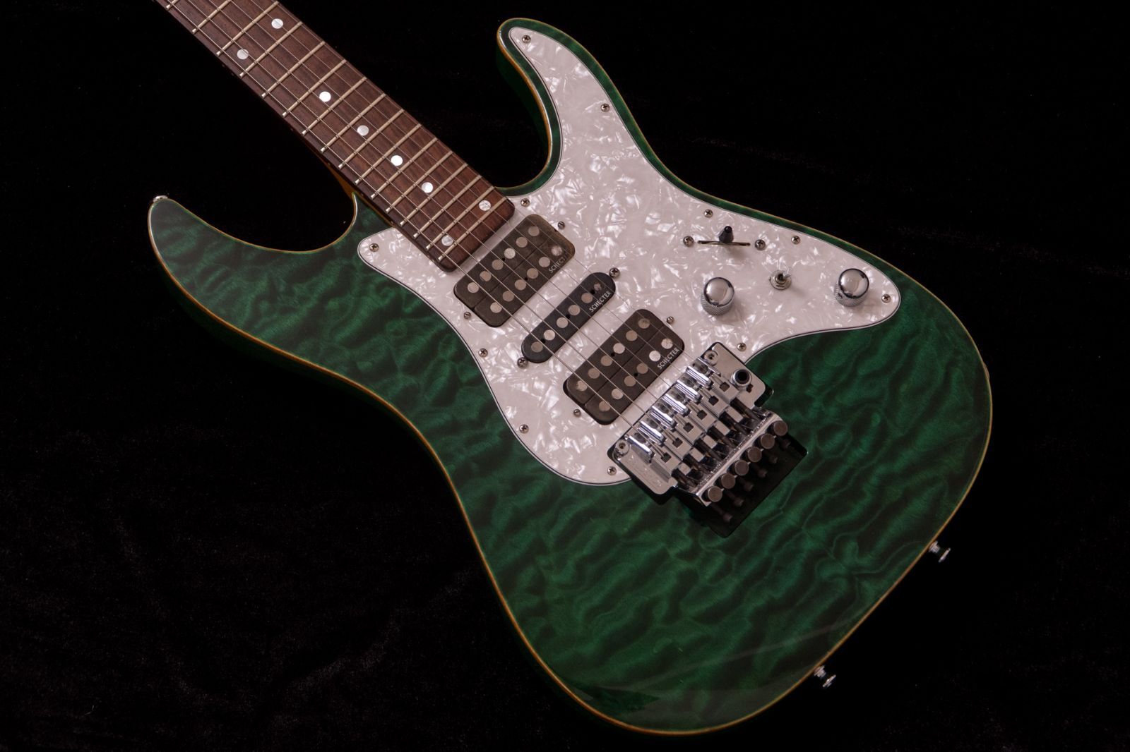 【used】SCHECTER / SD-II-24-AS/R See-Thru Green 2011 3.82kg #SA1102030【TONIQ横浜】
