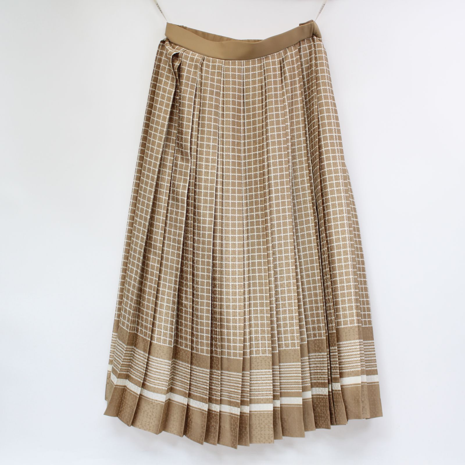750)【美品】EPOCA バイカラージオメトリックプリント ブラウス プリーツスカート 上下セット 750)【美品】EPOCA バイカラージオメトリックプリント ブラウス プリーツスカート 上下セット
