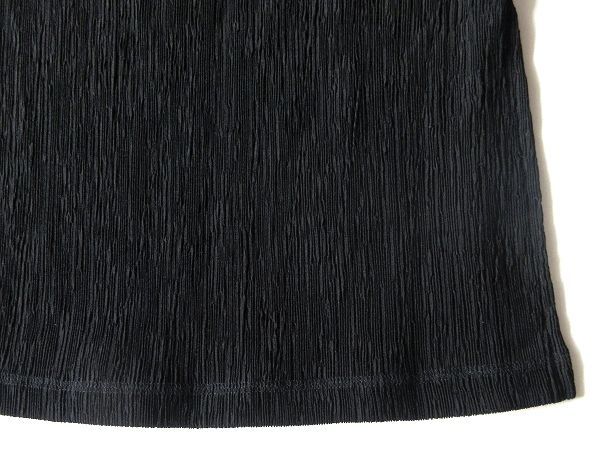 希少 90sビンテージ Plantation プランテーション 1998SS 楊柳 皺加工 ウエストゴム サマーウール ロングスカート M 黒 ブラック 日本製
