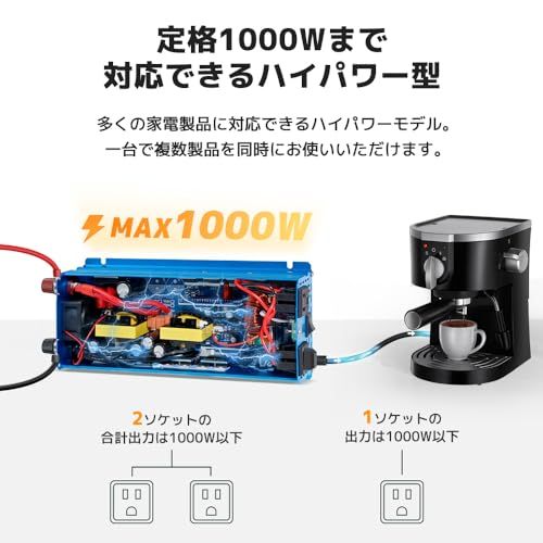 LVYUAN(リョクエン) 正弦波インバーター 12V/1000W(瞬間2000W) DC12V(直流) AC100V(交流) 変換 車中泊/太陽光発電/防災対応 緊急時で大活躍 停電の対策!1年 +永久修理保証 日本語説明書付so 18288db0 LVYUAN(リョクエン) 正弦波インバーター 12V/1000W(瞬間2000W) DC12V(直流) AC100V(交流) 変換 車中泊/太陽光発電/防災対応 緊急時で大活躍 停電の対策!1年 +永久修理保証 日本語説明書付so 18288db0