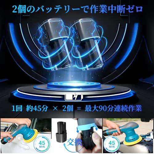 SETIEPPポリッシャー 電動 コードレス 125mm 12V 6段階変速 回転数2800-5800rpm 車用 バフ研磨機 9mmポリッシャー ダブルアクション 偏心構造 強力 充電式 リチウムイオンバッテリー2個搭載 PSE認証 軽量1 cb9ee828 SETIEPPポリッシャー 電動 コードレス 125mm 12V 6段階変速 回転数2800-5800rpm 車用 バフ研磨機 9mmポリッシャー ダブルアクション 偏心構造 強力 充電式 リチウムイオンバッテリー2個搭載 PSE認証 軽量1 cb9ee828