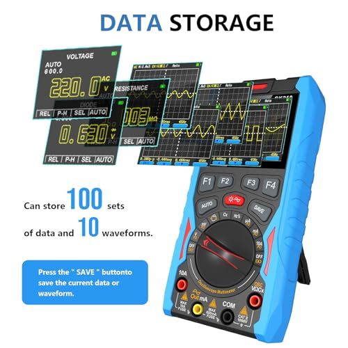 SK210 デジタルオシロスコープマルチメーター、50Mspサンプリング、12MHz帯域幅、6000カウントTrue RMS、6cm（2.4インチ）カラーディスプレイ、波形ジェネレーター、自動/手動範囲、過負荷保護so 7275e0fc