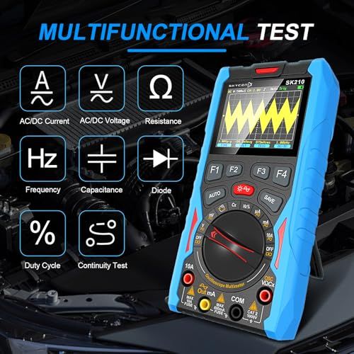 SK210 デジタルオシロスコープマルチメーター、50Mspサンプリング、12MHz帯域幅、6000カウントTrue RMS、6cm（2.4インチ）カラーディスプレイ、波形ジェネレーター、自動/手動範囲、過負荷保護so 7275e0fc