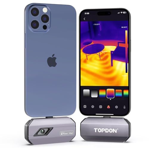 TOPDON TC002C サーモグラフィーカメラ Type-C ポート付きiPhone 17/16/15シリーズおよびiPad用サーマルカメラ、256 x 192 IR解像度(スーパーIR 512x384)、サーマルイメージャー、赤外線テス aa83f244