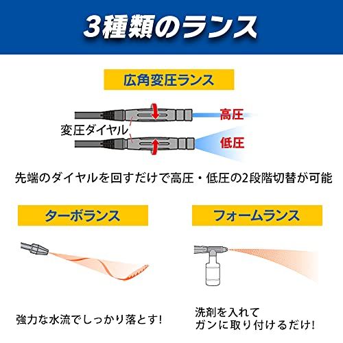 アイリスオーヤマ 高圧洗浄機 東日本専用 最大圧力12.0Mpa 折り畳み式取手でコンパクト収納 タイヤ付きで持ち運び簡単 洗剤用ランス付属 高圧ホース8m付属 水道ホース3m付属 洗車やベランダのお掃除に FIN-801PE-Dso ba54bea3