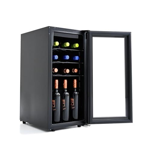 [山善] ワインクーラー ワインセラー 18本収納 3棚 45L 5~20℃温度調節 摂氏／華氏切替機能 チャイルドロック LEDライト ブラック YFWC-45L(B)so 52323000