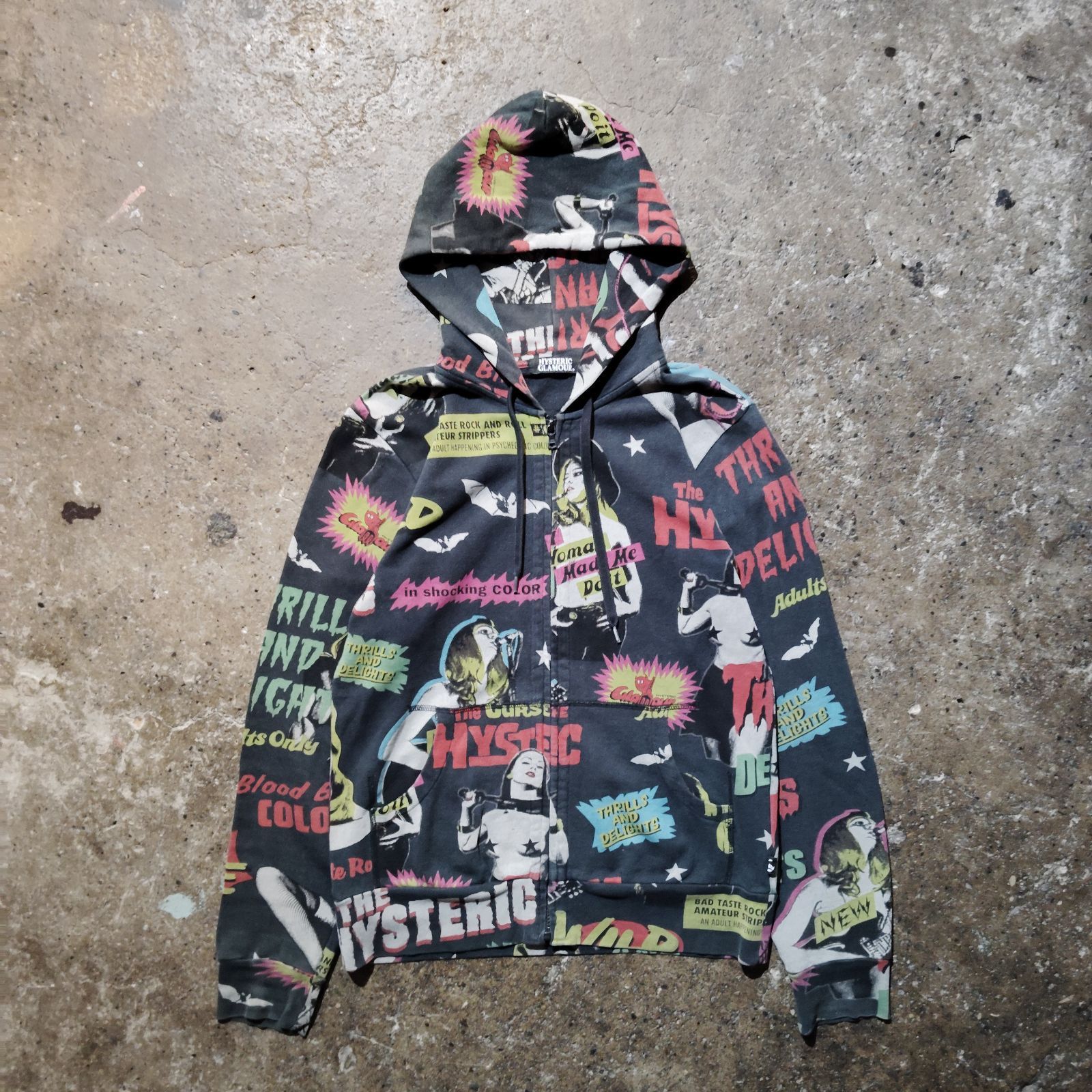 HYSTERIC GLAMOUR HOLY ROCK 総柄ジップパーカー ヒステリックグラマー 