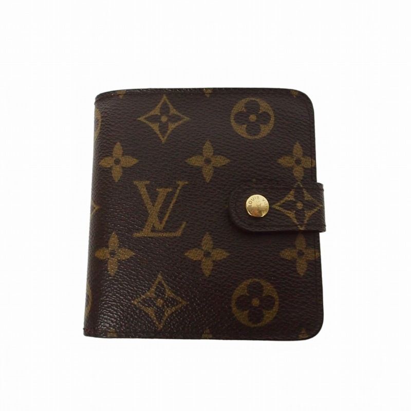 ルイヴィトン LOUIS VUITTON 2006 モノグラム コンパクトジップ 二つ折り財布 ウォレット ブラウン 茶 M61667