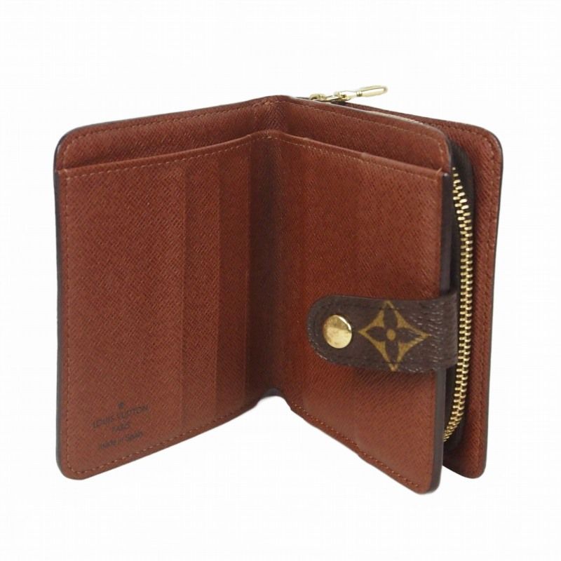 ルイヴィトン LOUIS VUITTON 2006 モノグラム コンパクトジップ 二つ折り財布 ウォレット ブラウン 茶 M61667