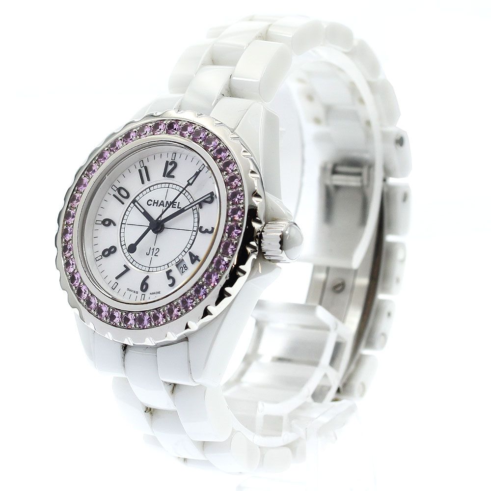 シャネル CHANEL H1181 J12 ピンクサファイアベゼル クォーツ レディース 良品 _903320 シャネル CHANEL H1181 J12 ピンクサファイアベゼル クォーツ