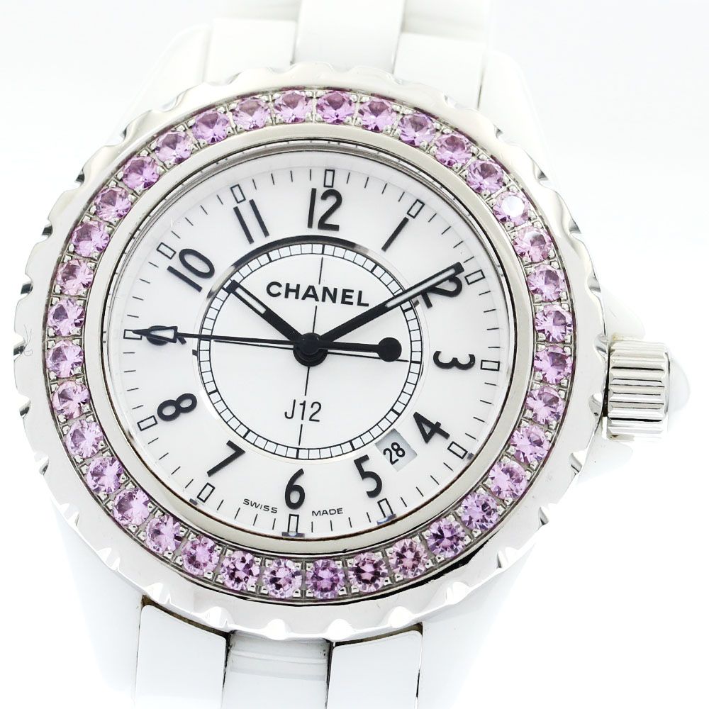 シャネル CHANEL H1181 J12 ピンクサファイアベゼル クォーツ レディース _944373 シャネル CHANEL H1181 J12 ピンクサファイアベゼル クォーツ