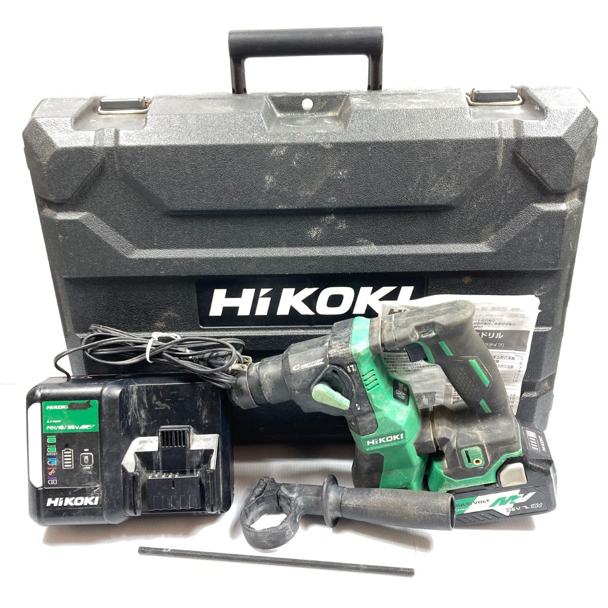 HiKOKI ハイコーキ 18V 18mm コードレスロータリハンマドリル バッテリ1個・充電器・ケース付 PSEマークあり DH18DPA グリーン