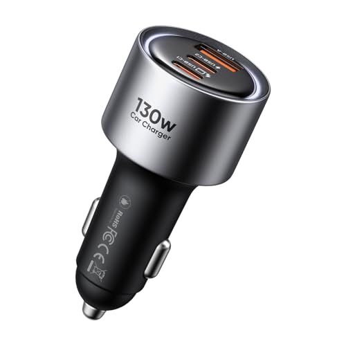 Mcdodo 130W シガーソケット 急速充電 車載充電器 3ポート：2USB-C+1USB-A 100W+30W+30W カーチャージャー MacBook iPad iPhone 16/15/14/13 Xperia Galaxy And 09ac4235