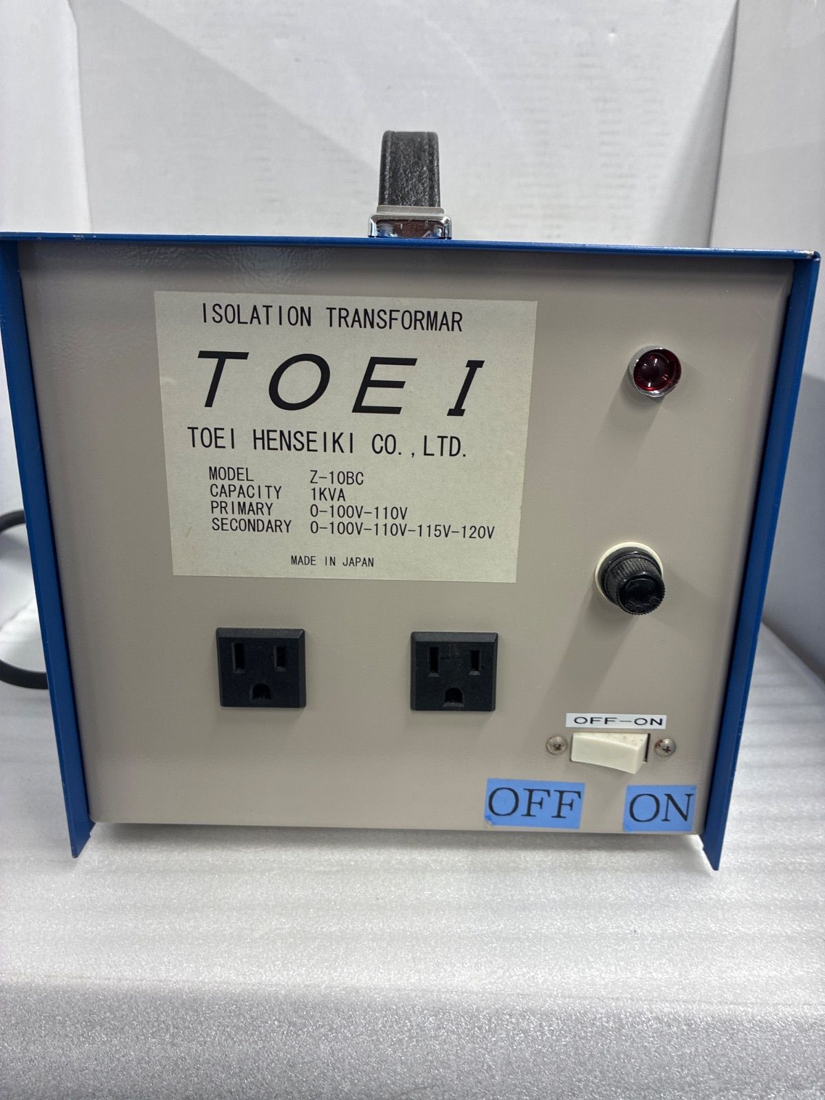 h12275 TOEI 変成器 Z-10BC 100V-120V