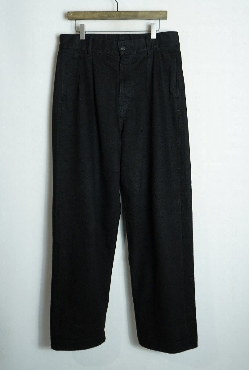 MINEDENIM マインデニム × 渡辺康裕 WTNB.Wide Work PS タック ワイド ワーク デニム パンツ ジーンズ YWMND02-99-302-1 黒 2080Q♪