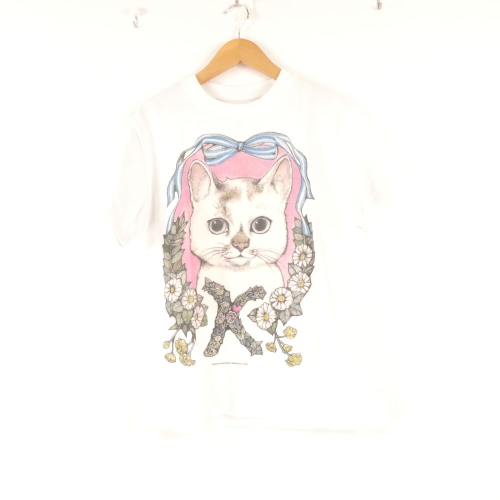 ヒグチユウコ ボリス雑貨店 KOHARU こはる Tシャツ S コットン100% 半袖 完売品 猫 ねこ カットソー トップス レディース AU4415A5