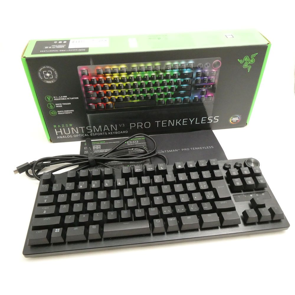 美品 RAZER レイザー huntsman v3 pro tenkeyless ゲーミングキーボード テンキーレス 黒軸 HO680